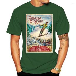 T-shirts pour hommes Roumanie Ski d'hiver Sport Affiche de voyage vintage Hommes Chemise Femme T-shirt décontracté T-shirt imprimé drôle T-shirts à manches courtes