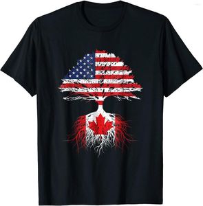 T-shirts pour hommes Roots American Grown Canada Flag Hommes Tshirt Court Casual Coton O-Cou Vêtements