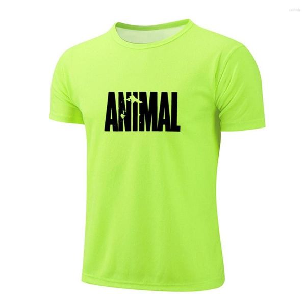 Camisetas para hombre Diseño de cuello redondo Alta calidad Verano Deportes Entrenamiento Fitness Carta Patrón Manga corta Secado rápido Transpirable