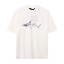 T-shirts pour hommes Col rond brodé et imprimé style polaire vêtements d'été avec des T-shirts en pur coton de rue 2e3