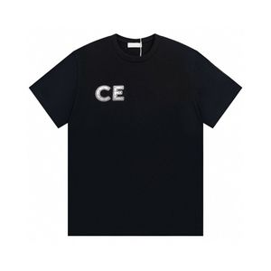 T-shirts pour hommes Col rond brodé et imprimé style polaire vêtements d'été avec street pur coton wwt