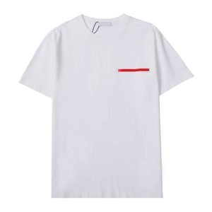 T-shirts pour hommes Col rond brodé et imprimé style polaire vêtements d'été avec street pur coton 2w2