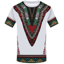 Heren t-shirts Round Neck Shirt 3D Print Ethnic African Clothing Summer T-shirt 230317