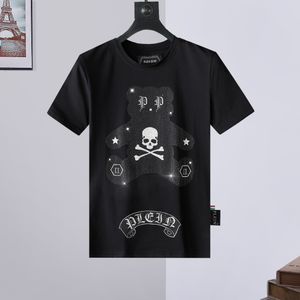 T-shirts pour hommes COL ROND SS TEDDY BEAR PLEIN Mens Designer T-shirts Strass Skull Hommes T-shirts Classique Haute Qualité Top Tees PB 16582