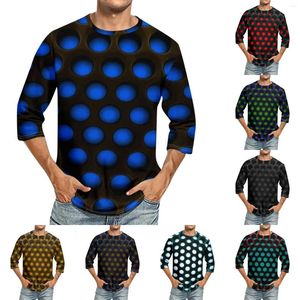 Camisetas para hombres Camisetas redondas de cuello de tres cuartos camiseta de moda casual de altura de alta calidad