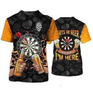 T-shirts pour hommes Round Target Dart Print T-shirt pour hommes Mode Tendance Sports Manches courtes Hip Hop Harajuku Tops surdimensionnés Casual O-cou Pull 230414