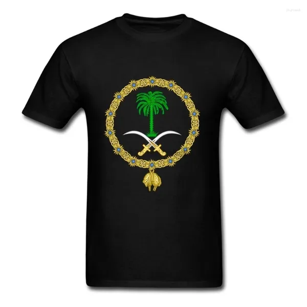 Camisetas para hombre, camisetas con emblema real de Arabia Saudita, camiseta de manga corta para hombre, camiseta de tela de algodón de punto súper elástica para chicos XXL