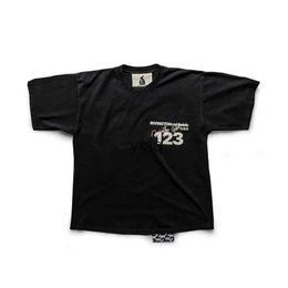 T-shirts pour hommes RRR123 Imprimer manches courtes High Street 1 1 Round NE T-shirt pour hommes et femmes Bla 1 Taille 2 Taille 3yolq
