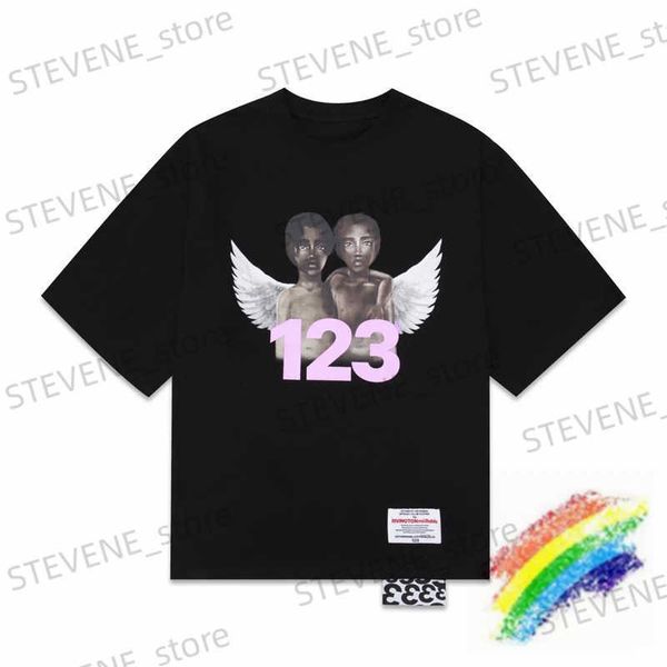 Camisetas para hombres RRR123 Camiseta Hombres Mujeres 1 1 Mejor calidad RRR-123 Alas de ángel Camiseta lavada de gran tamaño Tops Tee T231214