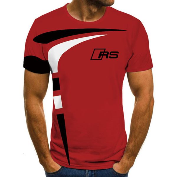 Camisetas para hombre Serie RS Camiseta con estampado 3D Moda para hombre Ropa de moto de calle informal O-cuello Camiseta de manga corta para exteriores de gran tamaño 230620