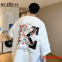 Camisetas de hombre RUIHUO Camiseta divertida para hombre Ropa Ropa de diseñador para hombre Tamaño chino 5XL Llegadas de verano 230511