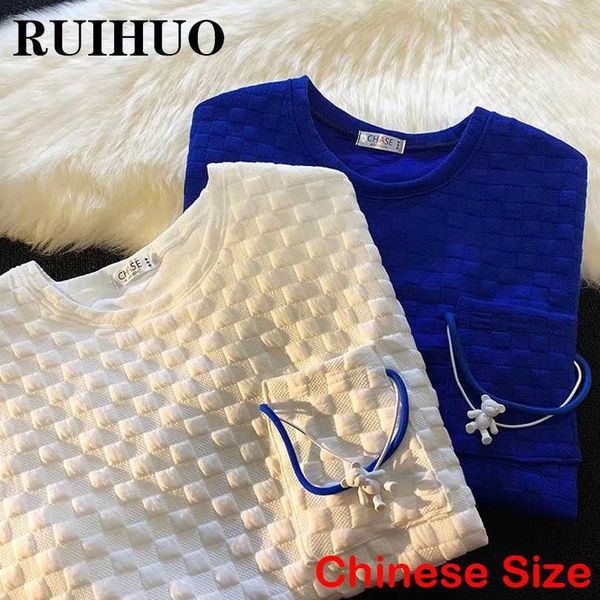 T-shirts pour hommes RUIHUO solide drôle t-shirts pour hommes livraison gratuite vêtements d'été pour hommes t-shirt Streetwear Harajuku hauts chinois taille 3XL 2022 Y2302