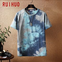 Camisetas de hombre RUIHUO Tie Dye Camiseta de manga corta para hombre Moda Streetwear Hip Hop Camiseta para hombre Camiseta Ropa japonesa Hombre M-5XL 230625