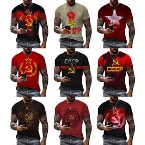T-shirts masculins Russie CCCP 3D Tshirts imprimés pour les hommes Vêtements USSS SOVIET UNION MAN COURT SLVE TSHIRT MOSCOU MOSCH