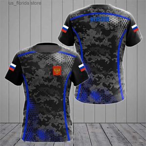 T-shirts pour hommes Russie Drapeau Hommes T-shirts O-Cou Chemise Russe 3D Imprimé Surdimensionné Mode Court Slve Hommes Vêtements Tops Lâche Strtwear Y240315