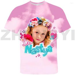 Heren t shirts Rusland zoals nastya t-shirt tieners meisjes 3d o-neck anime mode t-shirt tops tee streetwear oversized shirt kleding