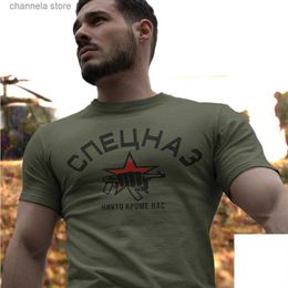 T-shirts pour hommes Russie Spetsnaz FSB Hommes T-shirt - Contre-terroriste Forces spéciales T-shirt Court Casual 100% Chemises en coton T240227