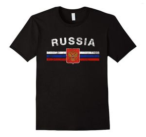 Heren t shirts Russisch embleem Rusland vlag T-shirt. Zomer katoen o-neck korte mouw heren shirt s-3xl