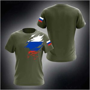 T-shirts voor heren Russische t-shirts voor mannen nieuwe korte slev o-neck tops Russia vlaggen print heren t-shirt mode strtwear oversized kleding t240425