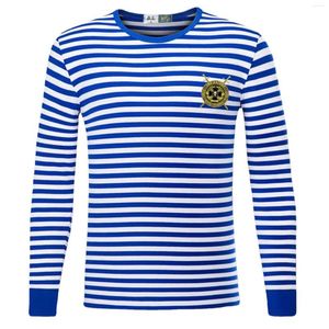 Camisetas para hombre, insignia del grupo Wagner ruso, camisa a rayas de marinero, camiseta de manga larga de algodón para hombre, camiseta de marinero Telnyashka, camiseta bretona