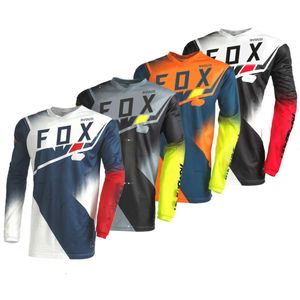 T-shirts masculins RVouei Fox Enduro Cycling Jersey Sleeve Dh Motocross Downhill Suit BMX Mountain Bike Riding Mtb Shirt Brepwant GG7F