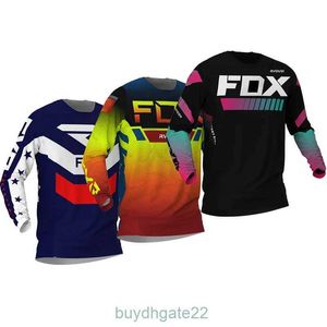 T-shirts pour hommes Rvouei Fox Enduro Nouvelle équipe Chemise de motocross Veste de moto T-shirt tout-terrain Ride VTT Vélo Jersey à manches longues Moto ZD37