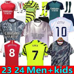 T-shirts pour hommes S-4XL Smith Rowe Rice Soccer Jerseys J.Timber Whiteout Saliba Gunners 24 Martinelli G. Jesus Jersey Saka Havertz Zinchenko Odegaard Kids Tops