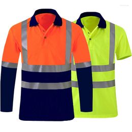 Camisetas para hombre, camisa de trabajo reflectante de seguridad para hombre, alta visibilidad con logotipo o texto, ropa de trabajo de construcción de carreteras, camisetas Polo