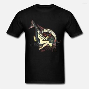 T-shirts pour hommes Sailor Jerry Tattoo Off The Hook Pin Up Girl T-shirt en coton pour homme Chemise pour femme