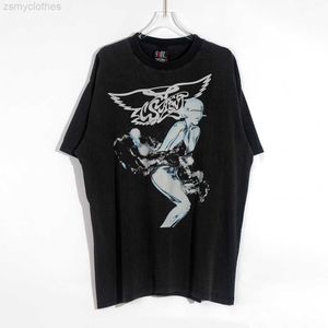 T-shirts pour hommes Saint Michael 2023SS hommes femmes t-shirt lavé détresse Vintage Hip Hop haute rue décontracté surdimensionné t-shirts