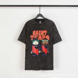 Heren T-shirts SAINT MICHAEL CHO High Street versleten gewassen Vintage korte mouwen Amerikaans trendy merk vtg