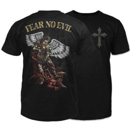 T-shirts pour hommes Saint Michel l'archange est prêt pour la bataille. T-shirt Ne craignez pas le mal. T-shirt à manches courtes en coton de qualité supérieure pour hommes Nouveau S-3XL J230602