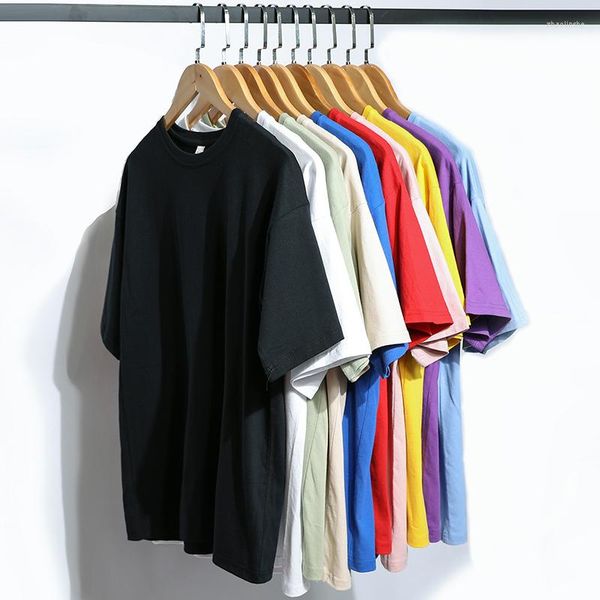 T-shirts pour hommes Vente par paquet de 3- Casual Coton uni Hommes Blanc Violet Manches courtes 2023 Été surdimensionné Streetwear T-shirts BD129