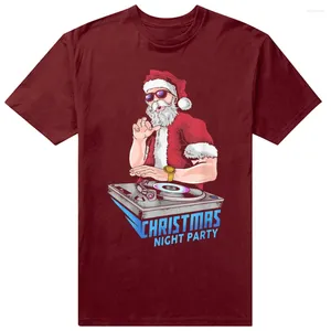 T-shirts pour hommes Santa Hip Hop DJ Musique Noël Fête de Noël Été Graphique Coton Streetwear Manches courtes Cadeaux d'anniversaire T-shirt Hommes