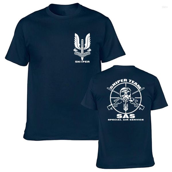 T-shirts pour hommes SAS Service aérien spécial Forces de l'armée britannique chemise de Sniper coton à manches courtes T-Shirt d'été Adlut Top Tee