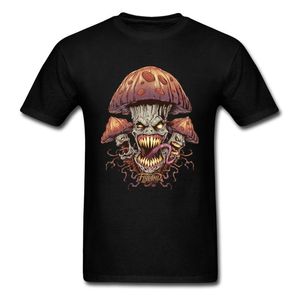 T-Shirts pour hommes Satan Evil Champignon Image T-Shirt Pur Coton Slim Fit Fitness Tops Chemises Drôle T-shirt À La Mode D'été Décontracté