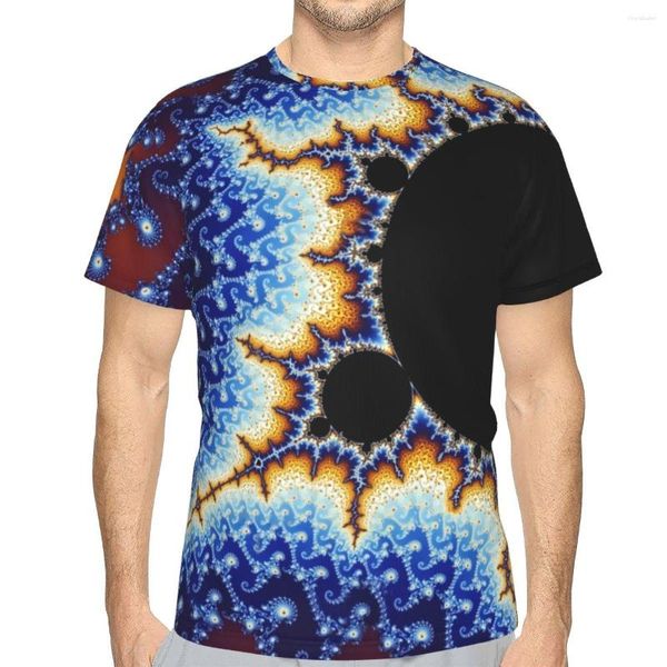 Camisetas para hombre antena satelital Mandelbrot conjunto Casual poliéster camiseta creativa cómoda delgada camisa masculina única