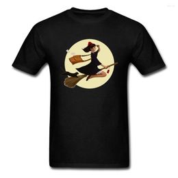 Camisetas para hombre, camiseta con entrega del sábado por la noche, ropa de Anime para hombre, camisetas Kawaii para mujer, camisetas de algodón, camisetas negras, camisa de bruja Kiki FTWD