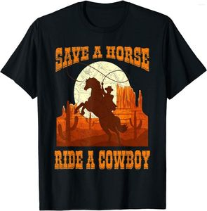 T-shirts pour hommes Save A Horse Ride Cowboy O-Neck Cotton Shirt Hommes Casual Short Sleeve Tees Tops Harajuku