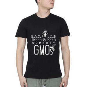 T-shirts pour hommes Save The Trees Bees Support Gmos Streetwear O Neck T-shirt Summer Casual