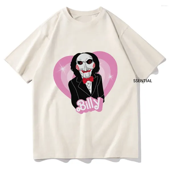 Camisetas para hombre, camiseta Saw Jigsaw Billy, camiseta estética Vintage divertida para hombres/mujeres, camisetas de algodón de alta calidad Unisex, ropa clásica de Halloween