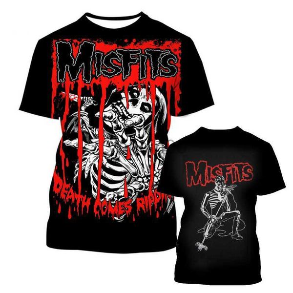 Camisetas para hombres Scary Halloween Misfits Band Impresión 3D Camiseta Mujer Hombre Moda Casual Camiseta Divertida Street Tops Tees S-7XL J230602