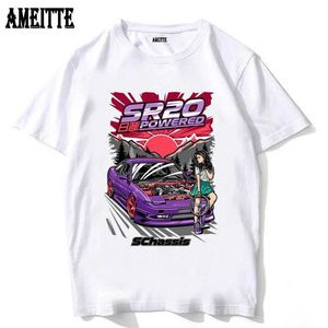 T-shirts voor heren Schassis 13 SR20 Powered Classic T-Shirts Silvia S13 Criminal On Touge Drift King Style Japanse Race Car T-Shirt Men JDM TS T240425