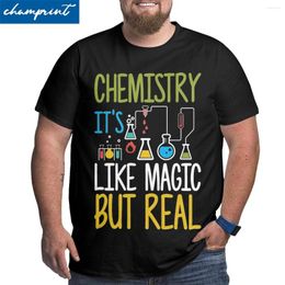 T-shirts voor heren Wetenschap T-shirts voor mannen Chemie Het is als magie, maar echt katoen Big Tall T-shirt Ronde hals Plus maat 5XL 6XL Tops