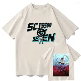 Heren T-shirts Scissor Seven T-Shirt Vintage Oversized Katoen Y2K Vrouwen Harajuku Zomer Mode Toevallige Korte Mouw Streetwear Kleding