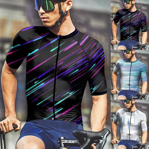 Camisetas de hombre Scoop Ejercicio Hombre Verano Moda Casual Fasten 3D Impresión digital Algodón Spandex Camisa de manga larga Hombres Altos para