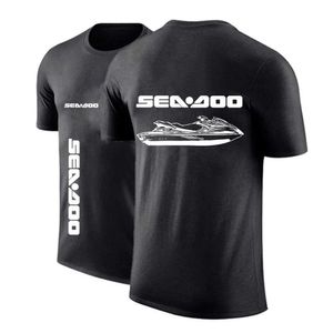 T-shirts voor heren zee doo seadoo moto heren nieuwe zomer hete verkoop stevige kleur t-shirts casual ronde nek kort gesloten mode printing topkleding T240425