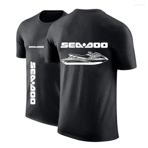 T-shirts pour hommes Sea Doo Seadoo Moto été couleur unie T-Shirts décontracté col rond à manches courtes mode impression haut vêtements