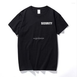 T-shirts pour hommes SECURITY T-shirt pour hommes Event Staff Black DOUBLE FACE Top Quality Casual Short Sleeve Men