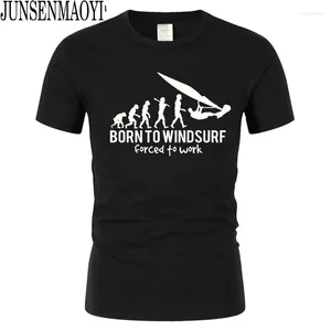 Heren T-shirts Verkopen Grappig Vintage Born To Windsurf Evolution Shirt Voor Mannen T-shirts Zomer Casual Korte Mouw Plus Size Tees tops
